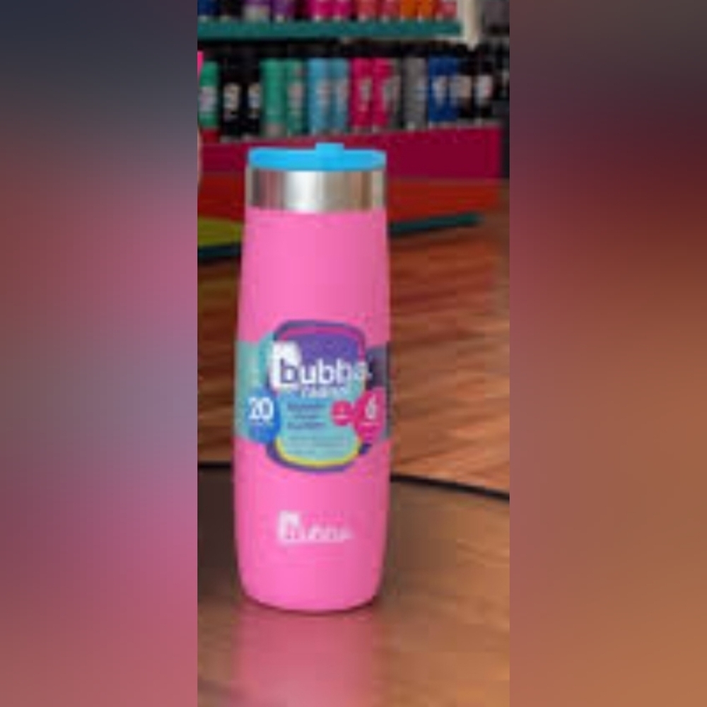 Bubba Radiant 24oz pink blue lid water Tumbler with Foldable Straw and case new